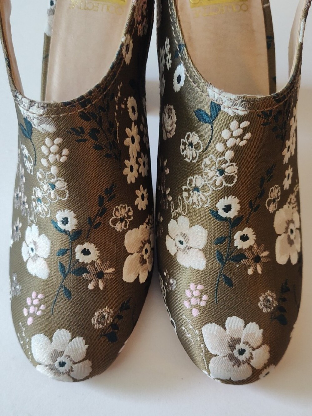 CAPSULE COLLECTIVE Brocade Floral Slingback Heels Size 38.5 US 8-8.5 - Picture 2 of 7